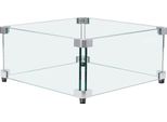 Parabrezza Per Caminetto A Gas Per Tavolo Da Fuoco Quadrato - Parabrezza Trasparente E Temprato - 493 X 493 X 191 Mm - Lastra Di Vetro Spessa 8 Mm Con Rivestimento Duro - Ideale Per I Caminetti