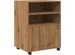 Vidaxl Armadio A Rotelle Rovere Artisan 60X48X81 Cm Materiale A Base Di Legno