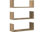Vidaxl Mensole A Muro 3 Pz. Rovere Artigianale 58X18X18 Cm Materiale A Base Di Legno