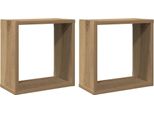 Vidaxl Mensole A Muro Cubo 2 Pz. Rovere Artigianale 30X15X30 Materiale A Base Di Legno