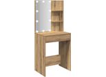 Vidaxl Tavolino Da Toilette Con Luci Led Rovere Artigianale 60X40X140 Cm