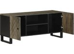 Vidaxl Mobile Tv Nero 105X33X46 Cm In Legno Massiccio Di Mango