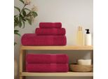 Vidaxl Asciugamani 2 Pz. Rosso Bordeaux 50X100 Cm 360 G/M² 100% Cotone