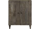 Vidaxl Credenza Grigio Chiaro 60X33,5X75 Cm In Legno Massiccio Di Mango