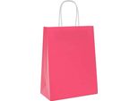 Vidaxl Sacchetti Di Carta 250 Pezzi Con Manici Rosa 21X11X28 Cm