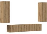 Syfax™ Mobili Tv A Parete 4 Pz Rovere Artigianale In Legno Multistrato