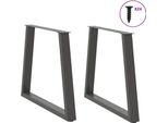 Vidaxl Gambe Del Tavolo Da Pranzo A V 2 Pezzi Antracite 80X(72-73,3) Cm Acciaio
