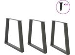 Vidaxl Gambe Del Tavolo Da Pranzo A V 3 Pezzi Antracite 70X(72-73,3) Cm Acciaio