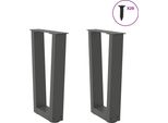 Vidaxl Gambe Del Tavolino A V 2 Pezzi Antracite 38X(42-43,3) Cm Acciaio