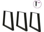 Vidaxl Gambe Del Tavolo Da Pranzo A Forma Di V 3 Pezzi Nero 80X(72-73,3) Cm Acciaio