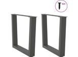 Vidaxl Gambe Del Tavolino A V 2 Pezzi Antracite 60X(42-43,3) Cm Acciaio