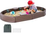 Copertura Ovale Per Sabbiera In Hdpe - Sabbiera Per Il Cortile - Parco Giochi Per Bambini Dai 3 Ai 12 Anni - Durevole E Resistente Alle Intemperie