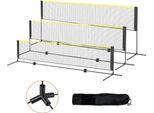 Rete Da Badminton Regolabile In Altezza - Rete Da Pallavolo Pieghevole 420 X 155 X 103 Cm - Set Di Reti Da Pickleball E Da Tennis Portatile Con Pali, Supporto E Borsa Per Il Trasporto - Per Giardino, Interni Ed Esterni