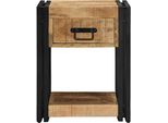 Vidaxl Comodino 40X40X50 Cm Legno Massiccio Di Mango Grezzo