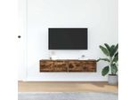 Vidaxl Mobili Tv 2 Pz. Rovere Fumé 60X31X25,5 Cm Materiale A Base Di Legno
