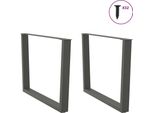 Vidaxl Gambe Del Tavolo Da Pranzo A V 2 Pezzi Antracite 100X(72-73,3) Cm Acciaio