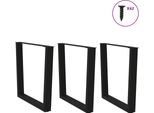 Vidaxl Gambe Del Tavolo Da Pranzo A Forma Di V 3 Pezzi Nero 80X(72-73,3) Cm Acciaio