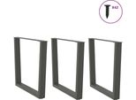 Vidaxl Gambe Del Tavolo Da Pranzo A V 3 Pezzi Antracite 90X(72-73,3) Cm Acciaio