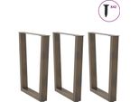 Vidaxl Gambe Del Tavolo Da Pranzo A Forma Di V 3 Pezzi In Acciaio Naturale 70X(72-73,3) Cm Acciaio