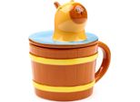Tazza Con Coperchio Tazza Da Caffè Capybara In Ceramica Circa 13,5X10X13 Cm Per Circa 300 Ml