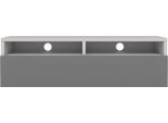Selsey Rednaw - Mobile Tv Con Cassetto, Bianco Opaco/Grigio Lucido Con Led, 100 Cm