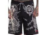 Sullen Clothing Boardshorts Main St Tattoo Skull Skeleton Swimming Trunks Costume Da Bagno
