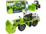 Escavatore Veicolo Da Costruzione Effetti Luminosi E Sonori Benna In Movimento Verde
