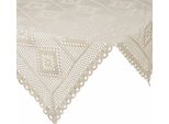 Eurofirany | Tovaglia - Tovaglia - Tovaglia Centrale Beige - 85 X 85 Cm - Lavorata All'uncinetto