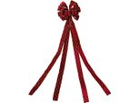 H&S Decoration | Fiocco Di Natale - Fiocco Per Albero Di Natale - 33 X 130 Cm - Rosso - Fiocco Decorativo - A Scacchiera