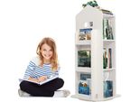 Libreria Girevole A 3 Livelli, Libreria Per Bambini, Libreria Girevole A 360 Gradi, Libreria, Organizer Per Bambini, Libreria Espositiva, Scaffale, Scaffale Per Stanze, Bianco (96 X 40 X 40 Cm)