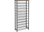 Scarpiera Alta, Organizzatore Per Scarpe Con Grande Capacità, Scarpiera A 12 Livelli Per 44-55 Paia Di Scarpe, 75 X 28,5 X 194,5 Cm, Ripiani In Metallo Regolabili, Contenitore Per Scarpe,
