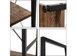 Libreria 6 Livelli - Ripiano A Scaletta - Rovere Scuro/Nero - 60X28X180 Cm
