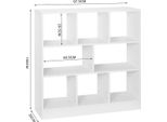 Libreria A Giorno - 8 Scomparti - Bianco - Libreria - Legno - 97,5 X 30 X 100 Cm