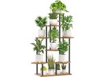 8 Livelli, Portapiante In Legno E Metallo, Per Interni Ed Esterni, Portafiori Angolare, Portapiante Per Più Piante, Portafiori, Gradini Per Piante Per Esterni, Balcone, Giardino, Soggiorno