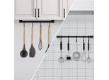 Portautensili Da Cucina Con Ganci A S - Appendino Per Pentole E Padelle - Organizzatore Di Utensili Da Cucina A Parete - Alluminio - Nero