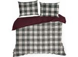 Eurofirany | Biancheria Da Letto Natalizia - Set Letto - 220 X 200 Cm - Bianco Rosso A Scacchi - Biancheria Da Letto Natalizia - Inverno - Natale