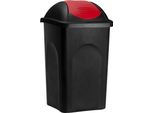 Cestino Per Rifiuti Cestino Per Rifiuti Con Coperchio A Cerniera Cestino Per Rifiuti Da 60 Litri Cestino Per Rifiuti Da Cucina In Plastica Home (Nero-Rosso)