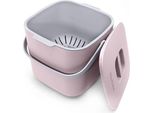 Bidone Per Compost Da 7 Litri Per I Rifiuti Organici Quotidiani In Cucina, Lavabile In Lavastoviglie, Antiodore, Fodera Interna Rimovibile, Contenitore Per Rifiuti Organici Con Coperchio, Rosa