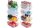 Contenitori Organizer Per Frigorifero Da 8 Pezzi, Contenitori Organizer Trasparenti Per La Conservazione Del Frigorifero In Cucina, Dispensa, Lavanderia, Bagno, Sicuri Per Gli Alimenti, Privi Di Bpa, Sicuri Per La Conservazione