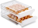 Contenitore Per Uova, 40 Griglie, Portauova A 2 Strati Per Frigorifero, Vassoio Per Uova, Vassoio Per Uova E Conservazione Delle Uova, Plastica Trasparente - 1 Vassoio Per Uova