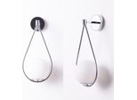 Applique Di Design "Gota"" Con Globo In Vetro Opalino E Plafoniera In Metallo Argentato E27"