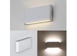 Applique Led "Safata"" Da 12W IP54 Per Uso Esterno/Interno, Design Rettangolare In Alluminio Bianco, Luce Incidente E Riflessa, Bianco Neutro 4000K"