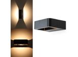 Applique A Led In Alluminio "Bloq"" 7W, Design Moderno, Up E Downlight, IP65, 3000K Bianco Caldo, Ideale Per Uso Esterno"