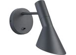 Applique Orientabile Oslo Con Interruttore - Design Moderno Ed Elegante In Metallo Grigio, E27