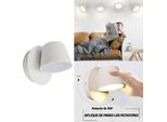 Applique Led Con Faretto Orientabile, 6 W, 2700 K Luce Calda Di Lettura In Alluminio Bianco, Moderno Design Nordico