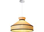 Lampada A Sospensione In Rattan Ø45×29 Cm - Stile Boho Naturale, Intrecciato A Mano, Presa E27 Per Soggiorno O Sala Da Pranzo