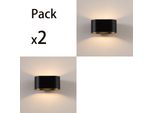 Confezione Da 2 Applique In Alluminio Nero Per Interni Con Illuminazione Verso L'alto E Verso Il Basso, Attacco G9 (Lampadina Non Inclusa)