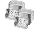 Vaschette Per Barbecue In Alluminio - Set Di 100 - 18,5 X 13 Cm - Vaschette Per Sgocciolare - Argento