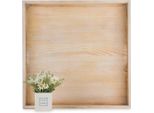 Vassoio 60X60 Xxl - Quadrato 55 Cm - Vassoio In Legno - Vassoio Decorativo Rustico - Pouf Cucina - Legno Leggermente Bruciato. Vassoio 60X60