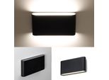 Applique Led "Safata"" Da 12W IP54 Per Uso Esterno/Interno, Design Rettangolare In Alluminio Nero, Luce Incidente E Riflessa, Bianco Neutro 4000K"